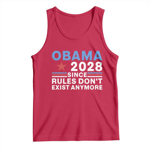 Obama 2028 Since Rules Dont Exist Anymore Tank Top Political Satire Red White and Blue TS02 Red Print Your Wear