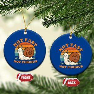 Funny Snail Introvert Slow Living Ceramic Ornament Not Fast Not Furious Retro Sunset TS02 1pc Blue Print Your Wear