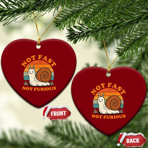 Funny Snail Introvert Slow Living Ceramic Ornament Not Fast Not Furious Retro Sunset TS02 Print Your Wear