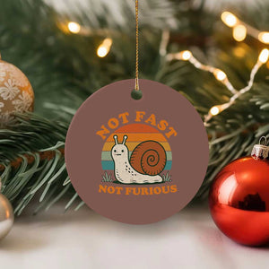 Funny Snail Introvert Slow Living Ceramic Ornament Not Fast Not Furious Retro Sunset TS02 1pc Mocha Print Your Wear