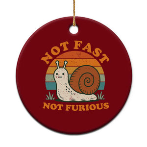 Funny Snail Introvert Slow Living Ceramic Ornament Not Fast Not Furious Retro Sunset TS02 1pc Red Print Your Wear