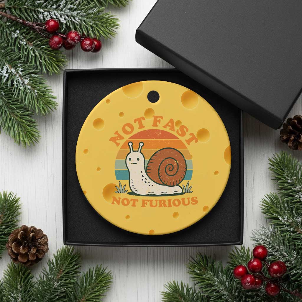 Funny Snail Introvert Slow Living Ceramic Ornament Not Fast Not Furious Retro Sunset TS02 1pc Yellow Cheese Print Your Wear