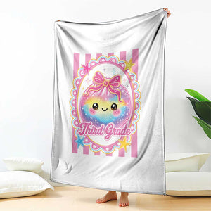 Kawaii Third Grade Glitter Dumpling Printed Graphic Throw Blanket Cute First Day Back To School for Students Teachers TS02 Print Your Wear