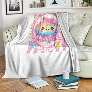 Kawaii Third Grade Glitter Dumpling Printed Graphic Throw Blanket Cute First Day Back To School for Students Teachers TS02 Print Your Wear