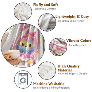 Kawaii Third Grade Glitter Dumpling Printed Graphic Throw Blanket Cute First Day Back To School for Students Teachers TS02 Print Your Wear