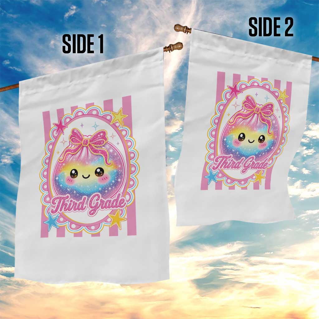 Kawaii Third Grade Glitter Dumpling Printed Graphic Garden Flag Cute First Day Back To School for Students Teachers TS02 Print Your Wear
