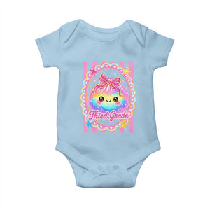 Kawaii Third Grade Glitter Dumpling Printed Graphic Baby Onesie Cute First Day Back To School for Students Teachers TS02 Light Blue Print Your Wear