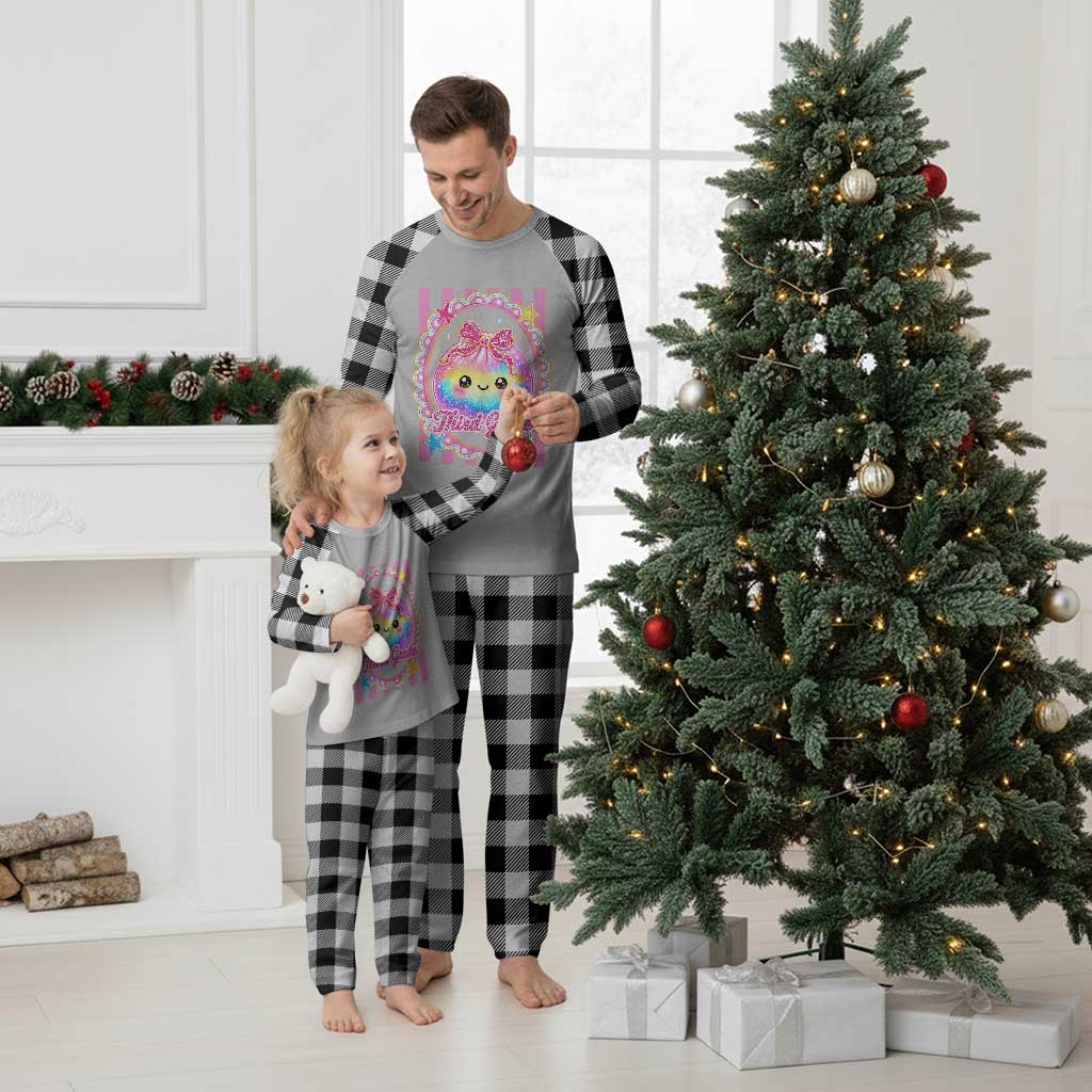 Kawaii Third Grade Glitter Dumpling Printed Graphic Plaid Pajama Set Cute First Day Back To School for Students Teachers TS02 White Plaid Print Your Wear