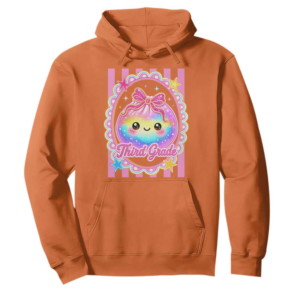 Kawaii Third Grade Glitter Dumpling Printed Graphic Hoodie Cute First Day Back To School for Students Teachers TS02 Orange Print Your Wear
