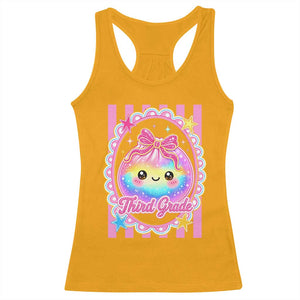 Kawaii Third Grade Glitter Dumpling Printed Graphic Racerback Tank Top Cute First Day Back To School for Students Teachers TS02 Gold Print Your Wear