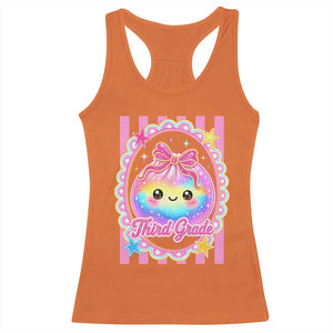 Kawaii Third Grade Glitter Dumpling Printed Graphic Racerback Tank Top Cute First Day Back To School for Students Teachers TS02 Orange Print Your Wear