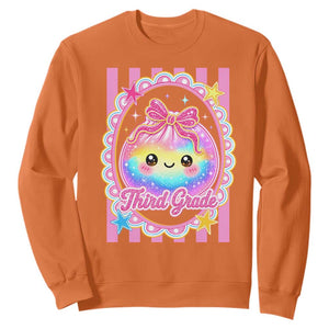 Kawaii Third Grade Glitter Dumpling Printed Graphic Sweatshirt Cute First Day Back To School for Students Teachers TS02 Orange Print Your Wear