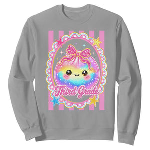 Kawaii Third Grade Glitter Dumpling Printed Graphic Sweatshirt Cute First Day Back To School for Students Teachers TS02 Sport Gray Print Your Wear