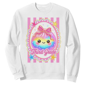 Kawaii Third Grade Glitter Dumpling Printed Graphic Sweatshirt Cute First Day Back To School for Students Teachers TS02 White Print Your Wear
