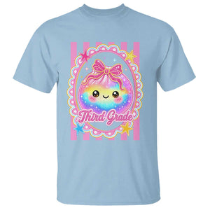 Kawaii Third Grade Glitter Dumpling Printed Graphic T Shirt Cute First Day Back To School for Students Teachers TS02 Light Blue Print Your Wear