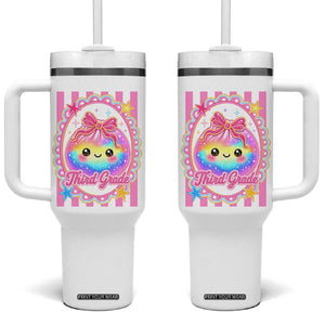 Kawaii Third Grade Glitter Dumpling Printed Graphic Tumbler With Handle Cute First Day Back To School for Students Teachers TS02 One Size: 40 oz White Print Your Wear