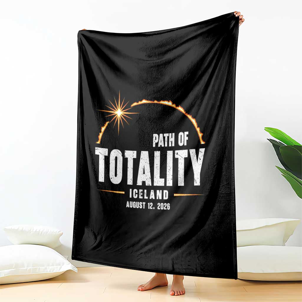 Path of Totality Iceland August 12 2026 Throw Blanket Total Solar Eclipse Astronomy Travel Gift TS02 Print Your Wear