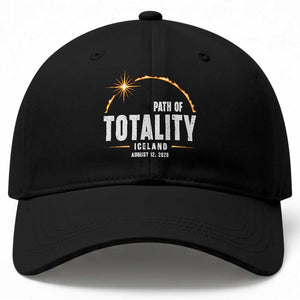 Path of Totality Iceland August 12 2026 Baseball Cap Total Solar Eclipse Astronomy Travel Gift TS02 Print Your Wear