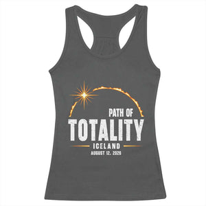 Path of Totality Iceland August 12 2026 Racerback Tank Top Total Solar Eclipse Astronomy Travel Gift TS02 Dark Heather Print Your Wear