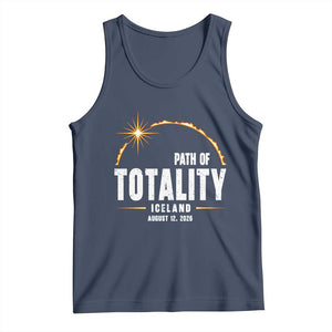 Path of Totality Iceland August 12 2026 Tank Top Total Solar Eclipse Astronomy Travel Gift TS02 Navy Print Your Wear