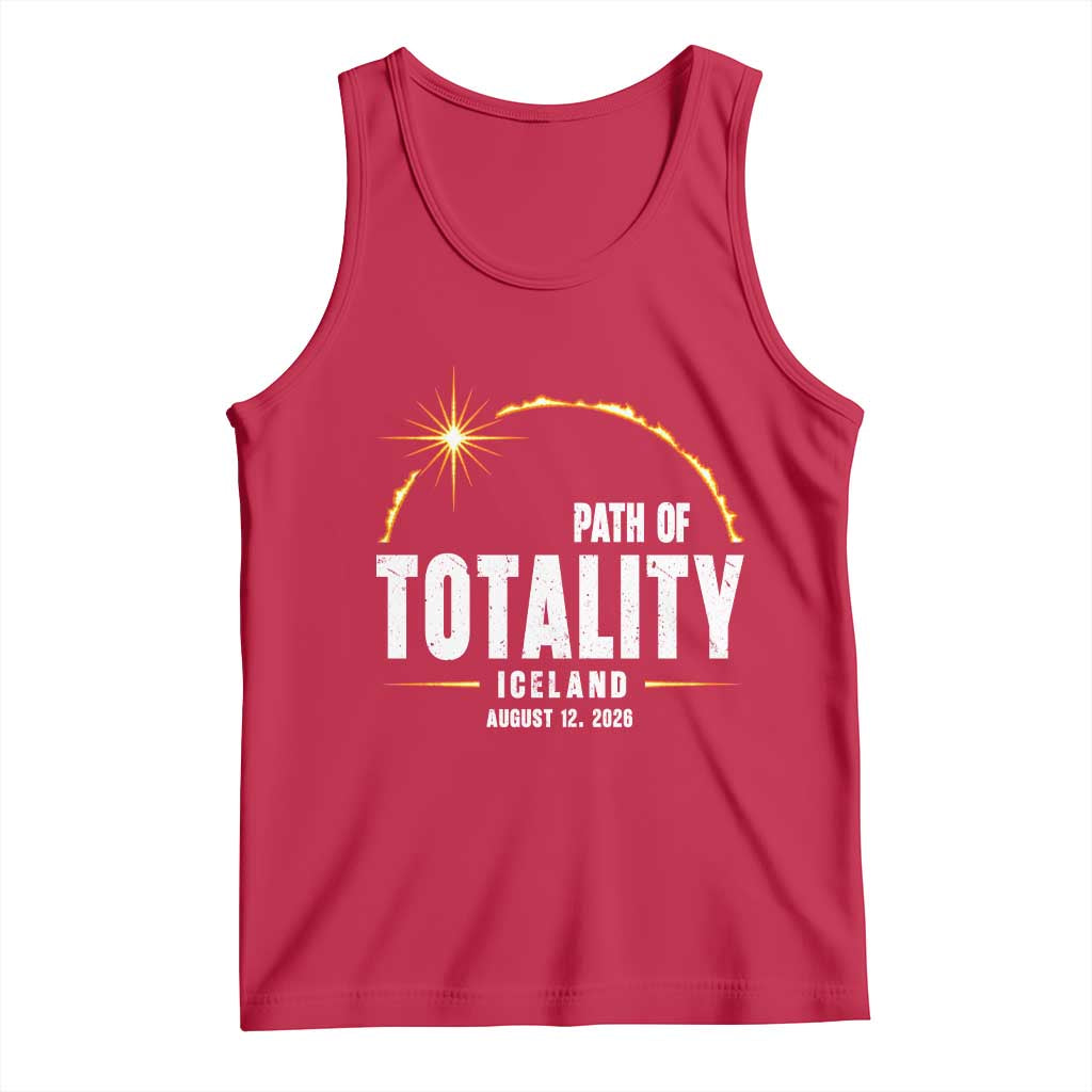 Path of Totality Iceland August 12 2026 Tank Top Total Solar Eclipse Astronomy Travel Gift TS02 Red Print Your Wear
