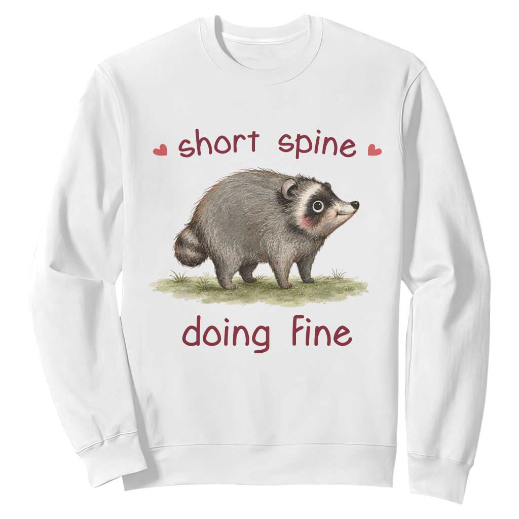 Cute Watercolor Jimothy the Raccoon Inspirational Sweatshirt Short Spine Doing Fine Viral Seattle Trash Panda Supporter TS02 White Print Your Wear
