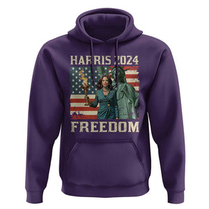 Kamala Harris 2024 Hoodie Freedom Madam President Lady Liberty Torch American Flag TS02 Purple Print Your Wear