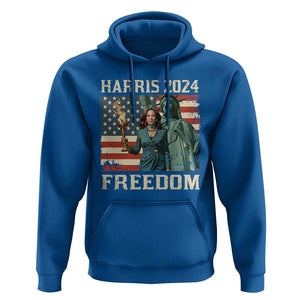 Kamala Harris 2024 Hoodie Freedom Madam President Lady Liberty Torch American Flag TS02 Royal Blue Print Your Wear