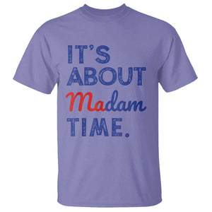 Kamala Harris 2024 T Shirt It's About Madam Time President Election TS02 Violet Print Your Wear