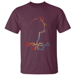 Kamala Walz T Shirt Funny Cat Lady Silhouette Positive Lettering TS02 Maroon Print Your Wear