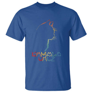 Kamala Walz T Shirt Funny Cat Lady Silhouette Positive Lettering TS02 Royal Blue Print Your Wear