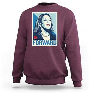 Kamala Harris Forward 2024 Sweatshirt Madam President 47th Graphic TS02 Maroon Print Your Wear