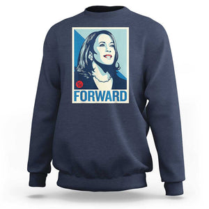 Kamala Harris Forward 2024 Sweatshirt Madam President 47th Graphic TS02 Navy Print Your Wear