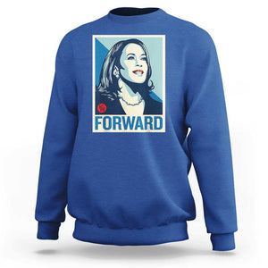 Kamala Harris Forward 2024 Sweatshirt Madam President 47th Graphic TS02 Royal Blue Print Your Wear