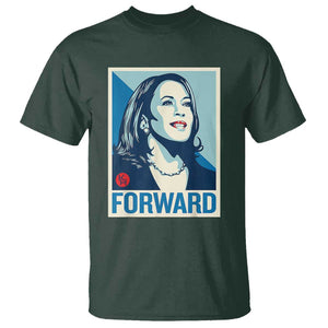 Kamala Harris Forward 2024 T Shirt Madam President 47th Graphic TS02 Dark Forest Green Print Your Wear