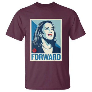 Kamala Harris Forward 2024 T Shirt Madam President 47th Graphic TS02 Maroon Print Your Wear