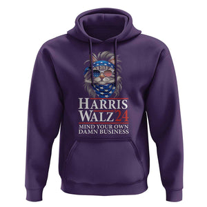 Funny Harris Waltz 24 Hoodie Mind Your Own Damn Business Cat Lady TS02 Purple Print Your Wear