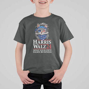 Funny Harris Waltz 24 T Shirt For Kid Mind Your Own Damn Business Cat Lady TS02 Dark Heather Print Your Wear