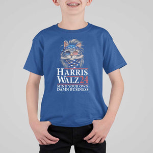 Funny Harris Waltz 24 T Shirt For Kid Mind Your Own Damn Business Cat Lady TS02 Royal Blue Print Your Wear