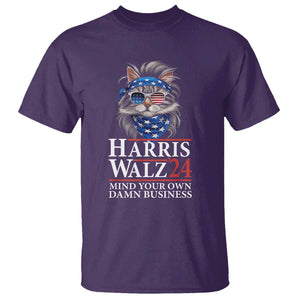 Funny Harris Waltz 24 T Shirt Mind Your Own Damn Business Cat Lady TS02 Purple Print Your Wear