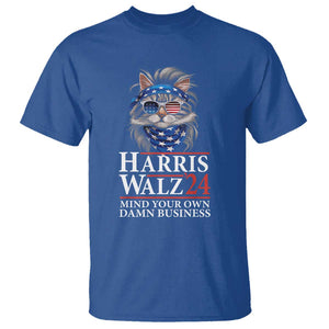 Funny Harris Waltz 24 T Shirt Mind Your Own Damn Business Cat Lady TS02 Royal Blue Print Your Wear