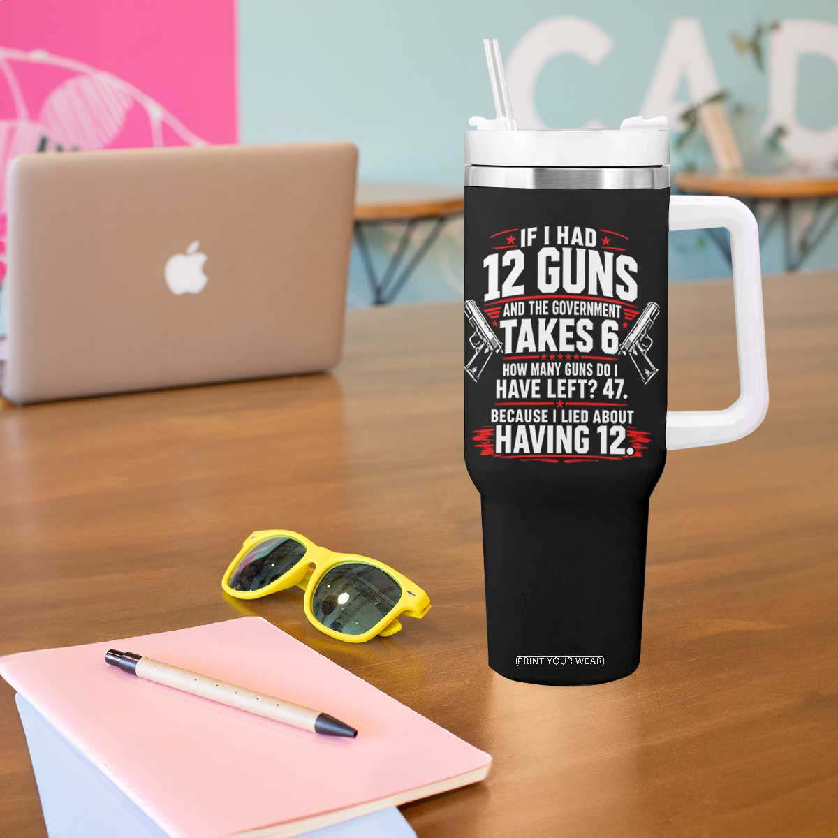 If I Had 12 Guns Government Takes 6  47 Left Tumbler With Handle Math Joke Sarcastic 2A Gun Rights