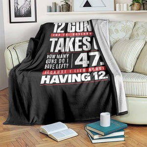 Funny 2A Math Word Problem Pro Gun Rights Throw Blanket 47 Guns Left Because I Lied About Having 12