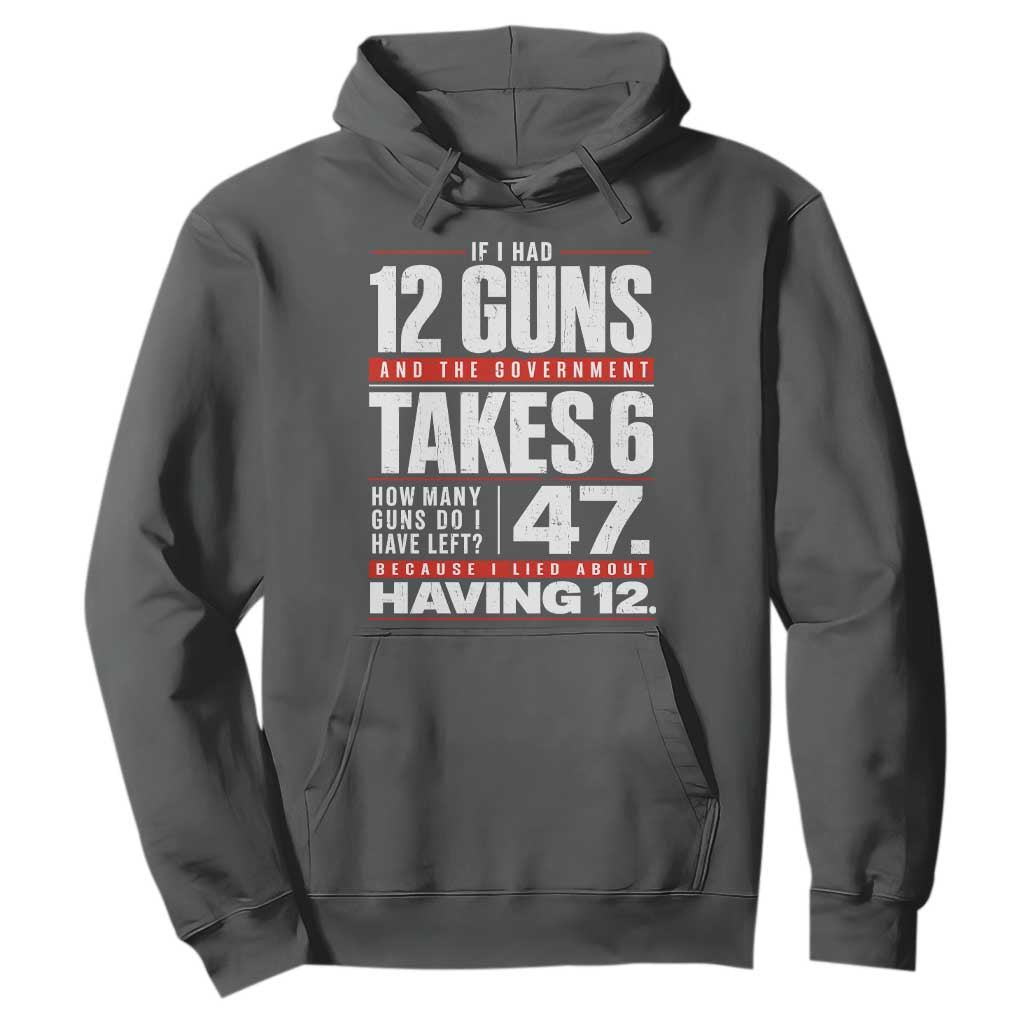 Funny 2A Math Word Problem Pro Gun Rights Hoodie 47 Guns Left Because I Lied About Having 12 TS02 Dark Heather Print Your Wear