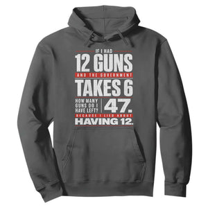 Funny 2A Math Word Problem Pro Gun Rights Hoodie 47 Guns Left Because I Lied About Having 12 TS02 Dark Heather Print Your Wear
