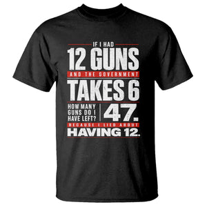 Funny 2A Math Word Problem Pro Gun Rights T Shirt 47 Guns Left Because I Lied About Having 12 TS02 Black Print Your Wear