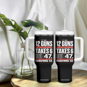 Funny 2A Math Word Problem Pro Gun Rights Tumbler With Handle 47 Guns Left Because I Lied About Having 12