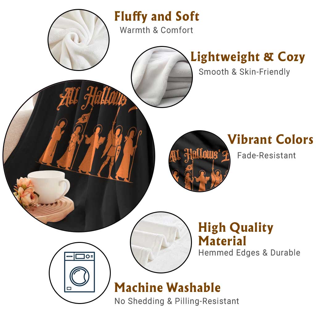 All Hallows Eve Catholic Saints Throw Blanket Traditional Faith Based Christian Halloween