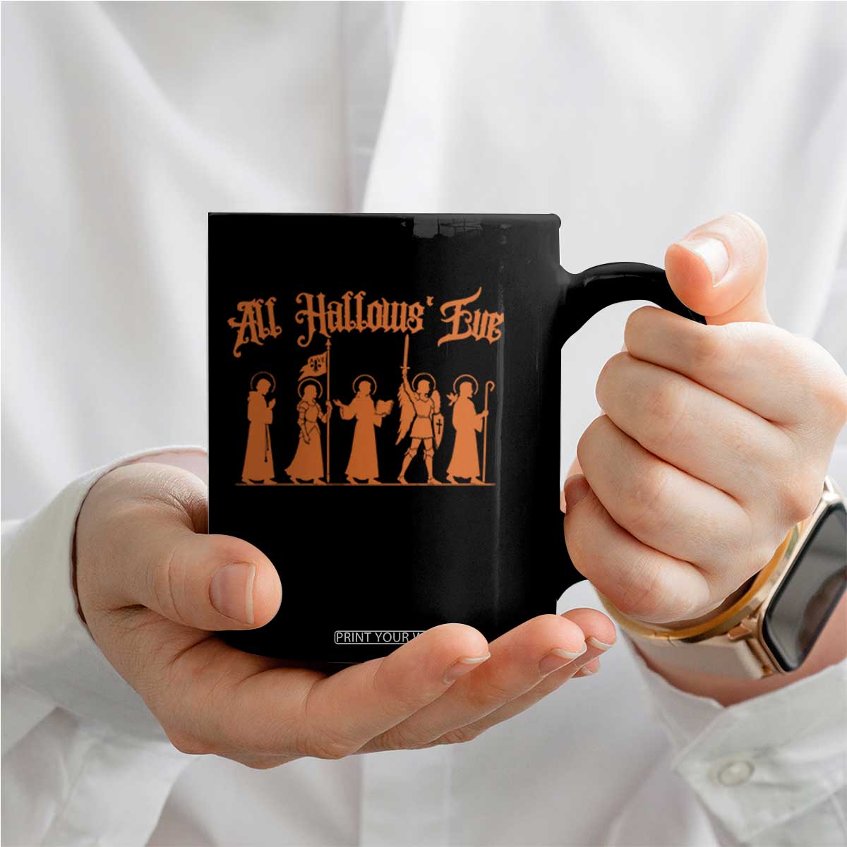 All Hallows Eve Catholic Saints Coffee Mug Traditional Faith Based Christian Halloween