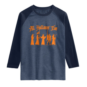 All Hallows Eve Catholic Saints Raglan Shirt Traditional Faith Based Christian Halloween